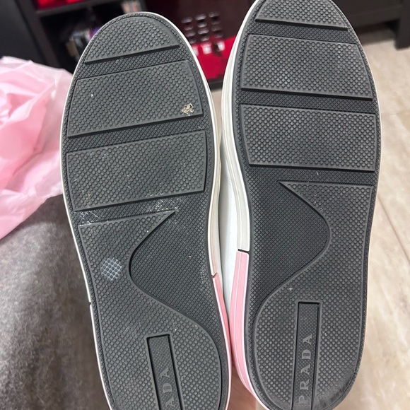 Prada Classic White Leather Sneakers - Picture 5 of 6